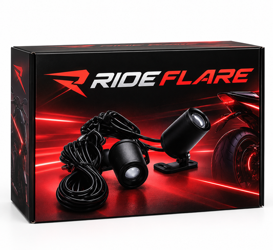 RideFlare motorcycle wing projector lights box with two projectors